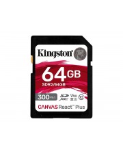 Kingston 64 GB Canvas React Plus SDXC UHS-II 300R/260W U3 V90 for Full HD/4K/8K Extended Capacity SD (SDR2/64GB)