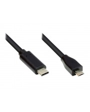 Good Connections 0,5 m Micro-USB B USB C 2.0 Schwarz Anschlusskabel USB-C Stecker an Micro B CU schwarz 0.5m (GC-M0121)
