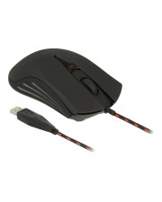 Delock Maus rechts- und linkshndig optisch 4 Tasten kabelgebunden USB Schwarz Rot retail (12531)
