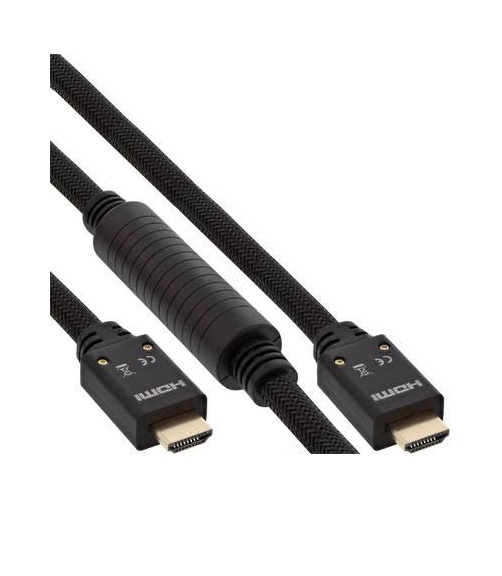 InLine HDMI Kabel HDMI-High Speed mit Ethernet Premium 4K2K Stecker / schwarz / gold 10m Netzwerk-Kabel 10 m (17520A)