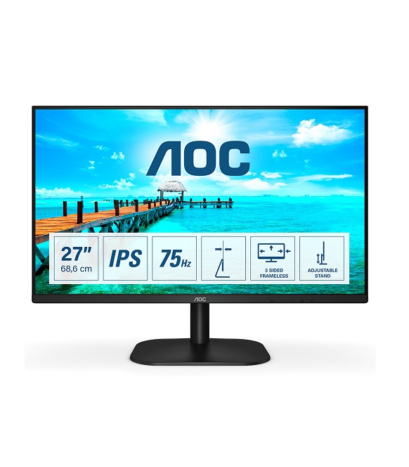 AOC 27B2DA/27" IPS/DVI HDMI D-SUB/1920x1080/4ms/Schwarz Flachbildschirm TFT/LCD 27" VGA (27B2DA)