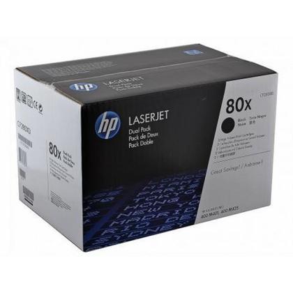HP 80x Hohe Ergiebigkeit Toner-Patrone Schwarz Laser 2er-Pack bis zu 6.900 Seiten (CF280XD)