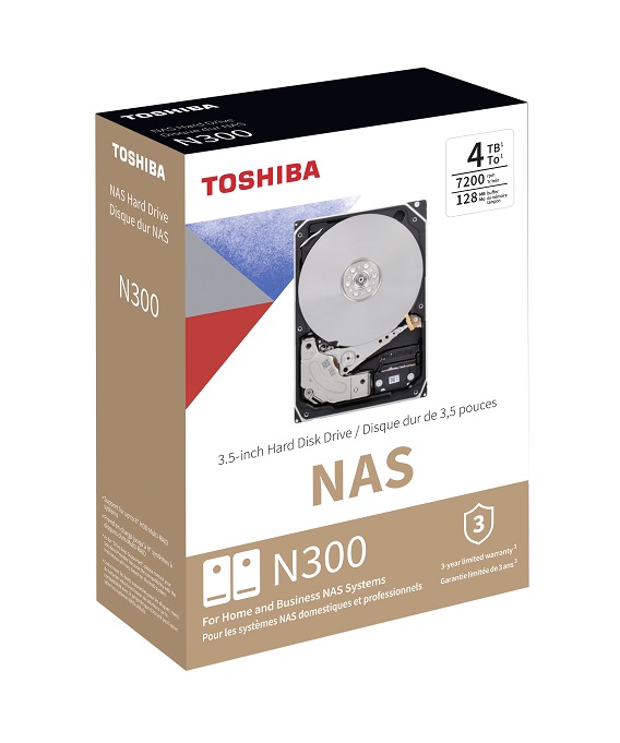 Toshiba N300 Bulk Festplatte 4 TB intern 8,9 cm 3.5" SATA 6Gb/s 7200 rpm Puffer: 128 MB (HDWQ140UZSVA)