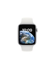 Apple Watch SE GPS 44mm Silver Aluminium Case with White Sport Band (MNK23FD/A)