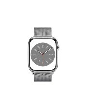 Apple Watch Series 8 GPS+ Cellular 45mm Silver Stainless Steel Case with Silver Milanese Loop (MNKJ3FD/A)