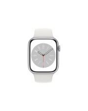Apple Watch Series 8 GPS+ Cellular 45mm Silver Aluminium Case with White Sport Band (MP4J3FD/A)