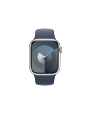 Apple Watch S9 Aluminium Cellular 41mm Silber Sportarmband Sturmblau S/M