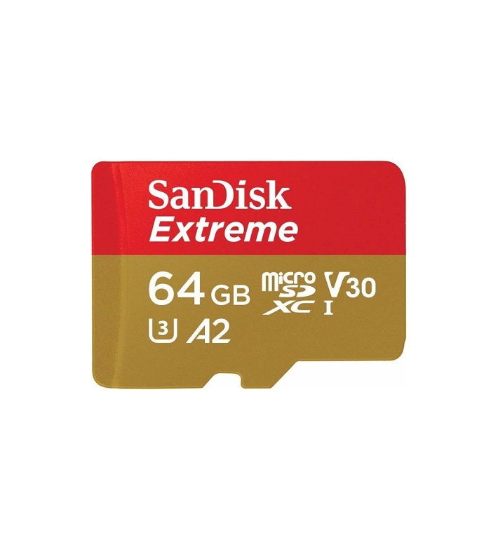 SanDisk 64 GB MicroSDXC Extreme R160/W60 ActionCams/Drones Extended Capacity SD MicroSDHC